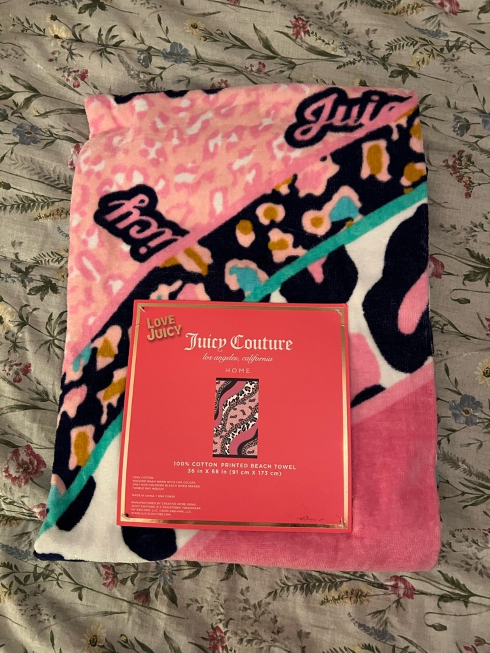 Juicy Couture Animal Print Beach Towel